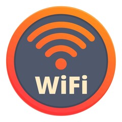 Poster - Free wifi zone icon. Cartoon of free wifi zone vector icon for web design isolated on white background