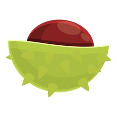 Poster - Half chestnut icon. Cartoon of half chestnut vector icon for web design isolated on white background