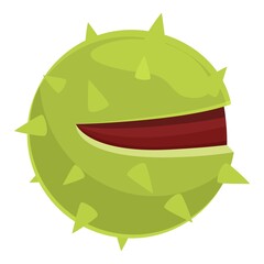 Poster - Cutted chestnut icon. Cartoon of cutted chestnut vector icon for web design isolated on white background