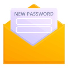 Poster - Mail password recovery icon. Cartoon of mail password recovery vector icon for web design isolated on white background