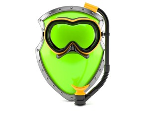 Sticker - Protective shield with scuba diving mask