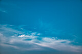 Fototapeta Na sufit - Beautiful cirrus cloudy bright blue sky background textures