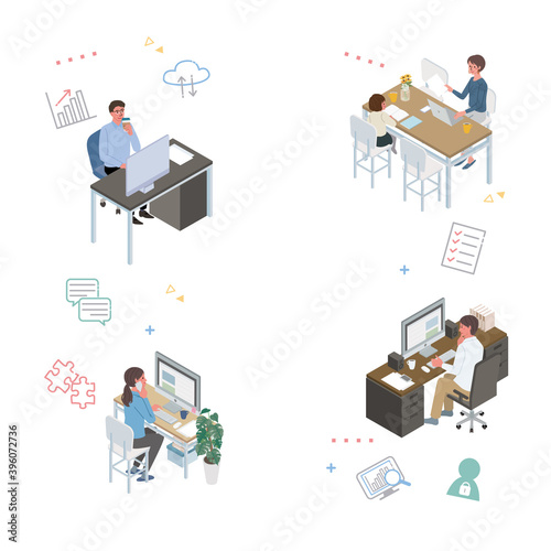 リモートワーク フリーランス イラストセット アイソメトリック テレワーク フレーム Buy This Stock Vector And Explore Similar Vectors At Adobe Stock Adobe Stock