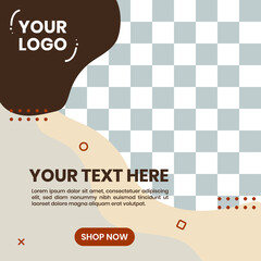 Wall Mural - Abstract background social media post template. Abstract shapes vector background design 01