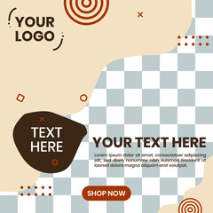 Wall Mural - Abstract background social media post template. Abstract shapes vector background design 02