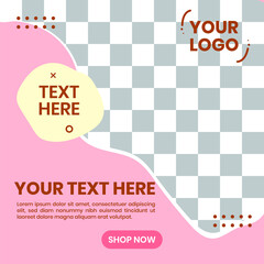 Wall Mural - Abstract background social media post template. Abstract shapes vector background design 04