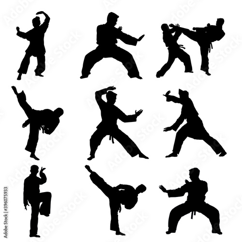 Foto Silhouette of Silat Martial Arts