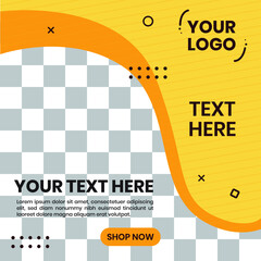 Wall Mural - Abstract shapes background design vector. For background social media post template 03