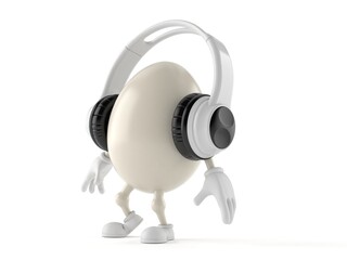 Canvas Print - Egg character with headphones