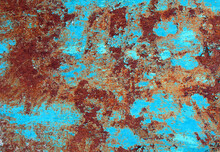 Rusty Steel Sheet With Remnants Of Paint