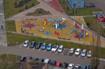 Wall Mural - Residential area of Kiev (aerial image). Ukraine