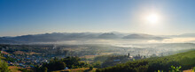 Sunrise And Sea Of Clouds Over Pai District At Sunrise From Yun Lai Viewpoint. Pai,Mae Hong Son.