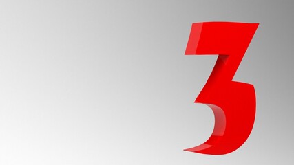 Poster - Red 3d number 