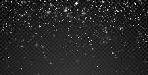 Wall Mural - christmas snowfall background. xmas holiday decoration with snow. falling snowflakes on transparent 