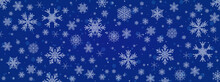 Blue Snowflake Background With Transparent Snowflakes - Stock Vector