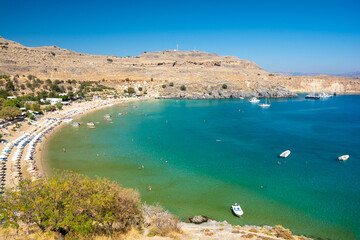 Wall Mural - amazing bay in Lindos in Rhodes island in Greece