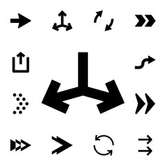 Poster - Two side arrows flat vector icon in arrows pack