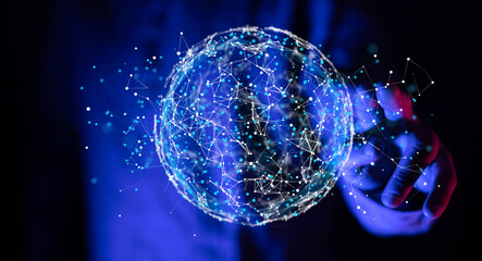 Poster - Telecommunication concept with abstract network structure