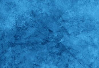 blue background texture, old grunge paint spatter on distressed crumpled paper with marbled dark cracks in grungy pattern