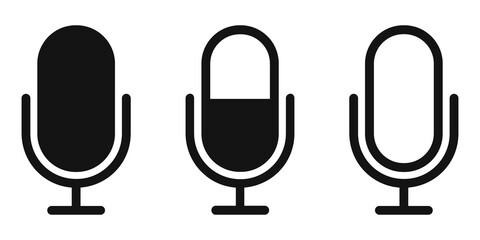 Wall Mural - microphone icon. black sign of microphone. vector illustration.