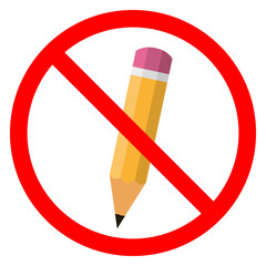 Wall Mural - Pencil are forbidden. Stop pencil icon. Vector illustration.