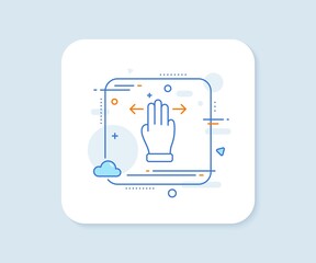 Poster - Multitasking gesture line icon. Abstract square vector button. Slide arrow sign. Swipe action symbol. Multitasking gesture line icon. Quality concept badge. Vector
