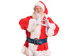 © Krakenimages.com - Old senior man with grey hair and long beard wearing traditional santa claus costume smiling in love doing heart symbol shape with hands. romantic concept.