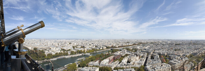 One of the viewfinders installed at the top of the Eiffel Tower from where you can see stunning views of the French capital.