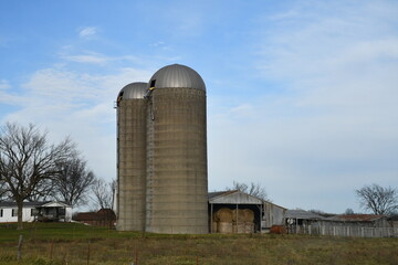 Sticker - Farm with Silos and a Barn