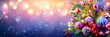 Christmas Tree And Baubles On Abstract Defocused Background