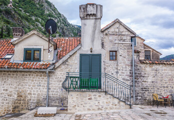 Wall Mural - Buildings seen from historic ramparts of Old Town in Kotor, Montenegro