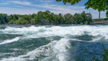 Niagara River, Niagara Fall USA. Powerful Strong Current O The Niagara River