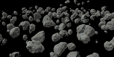 Isolated Rocks In Black Background