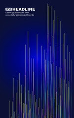 Leinwandbilder - Colorful dots and lines extend upward, with a sense of technology in the background of the poster.