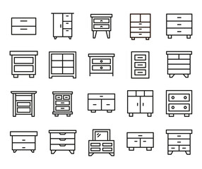 Poster - Big set of cabinet line icons