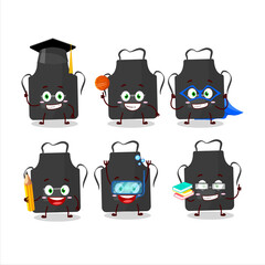 Canvas Print - School student of black appron cartoon character with various expressions