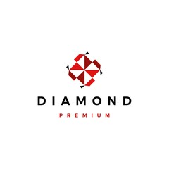 Canvas Print - red diamond logo vector icon illustration