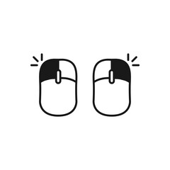 Wall Mural - computer mouse outline icon symbol set on white background vector illustration