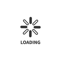 Wall Mural - loading, reload isolated flat web mobile icon vector sign symbol button element silhouette on white 