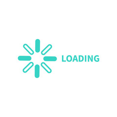 Wall Mural - loading, reload isolated flat web mobile icon vector sign symbol button element silhouette on white 