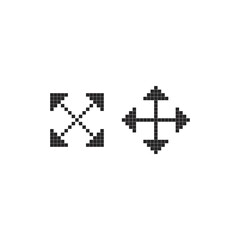 Wall Mural - standard white and black pixel cursors vector collection isolated on white background.