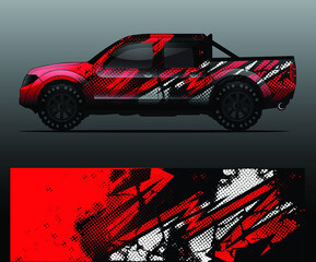 Poster - Truck decal graphic wrap vector, abstract background