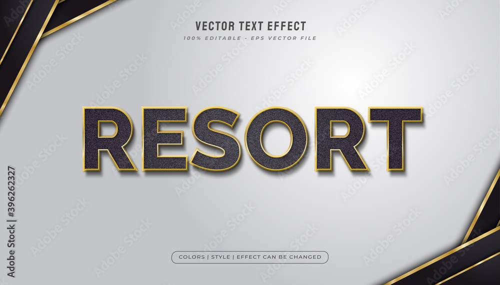 Elegant black and gold text style with texture effect Stock Vector ...
