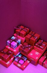 Wall Mural - Holiday wrapped present boxes, Christmas gifting and shopping concept