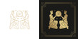 Zodiac gemini horoscope sign line art silhouette design vector illustration