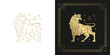 Zodiac leo horoscope sign line art silhouette design vector illustration