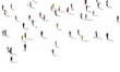 © master1305 - Aerial view of crowd people connected by lines, social media and communication concept. Top view of men and women isolated on white background with shadows. Staying online, internet, technologies.