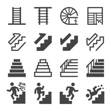 Stairs,staircase,ladder Icon Set,vector And Illustration