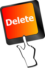 Aufkleber - Computer keyboard - Red key Delete, business concept