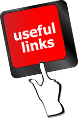 Aufkleber - useful links keyboard button - business concept